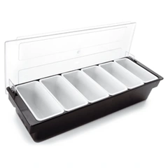 Zicco Bar Container, Polycarbonate with Lid, Set of 6, 50x16x9.5 cm, Black - 2